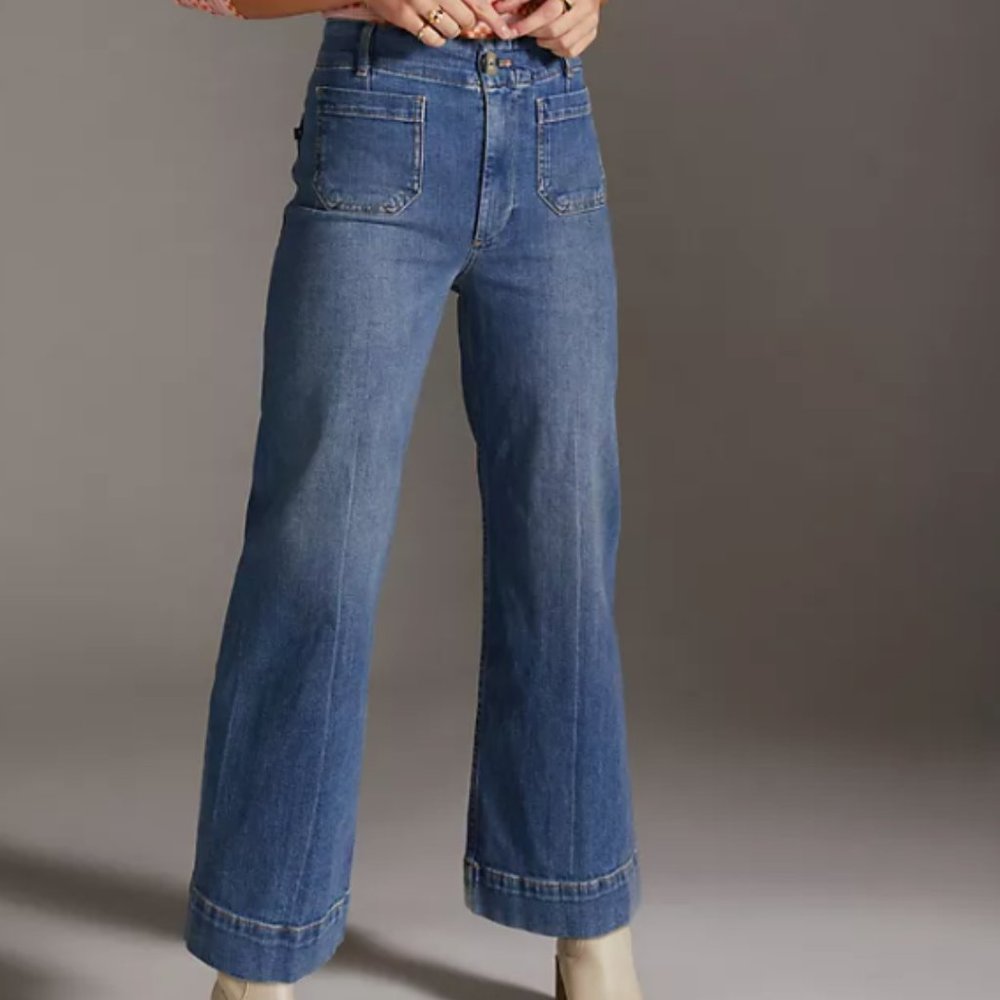 Anthropologie Pilcro The Skipper Cropped Wide Leg Denim Jeans
